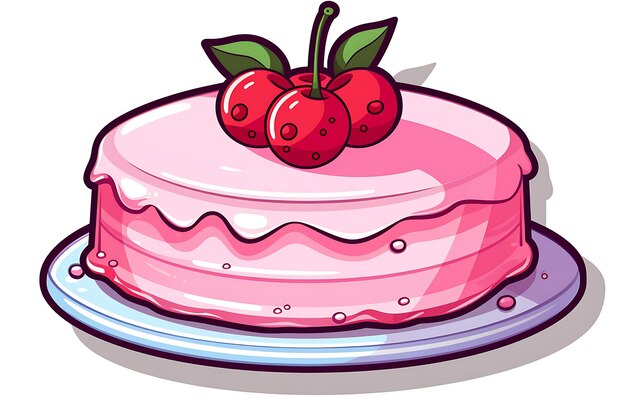 Photo cute dessert cake sticker