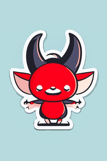 Photo cute devil sticker for tshirt design