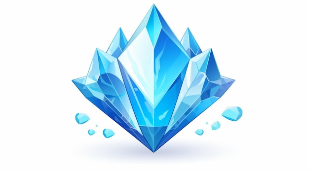 Cute diamond ice crystal element cartoon vector icon illustration nature object icon isolated