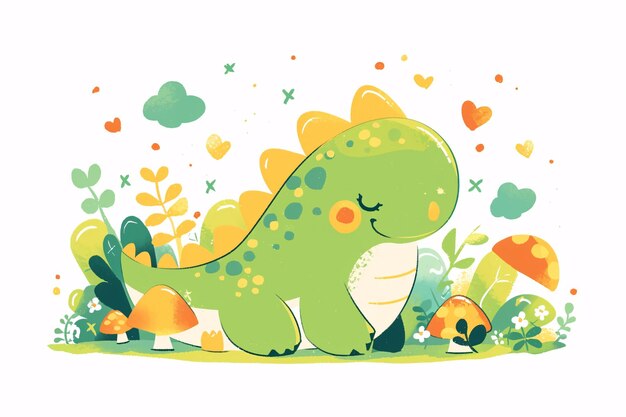 Cute dinosaur illustration children education concept illustration