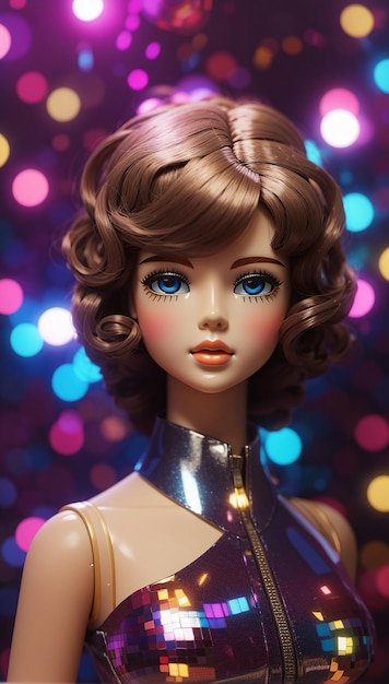 Photo cute disco plastic doll portrait