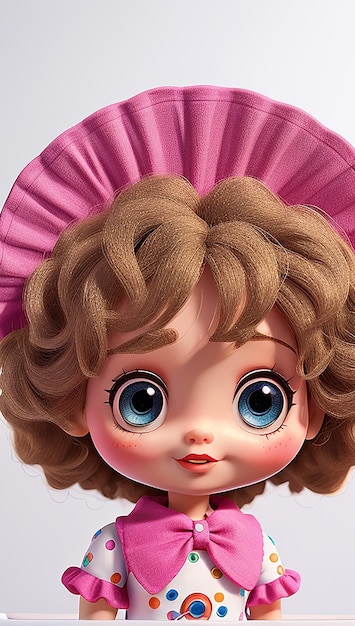 Cute disco plastic doll portrait