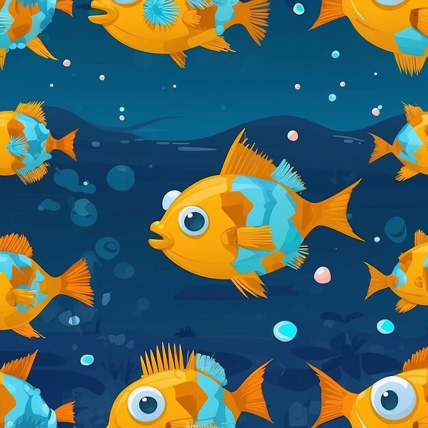 <unk>어 물고기와 함께 헤엄치는 귀여운 다이버 만화 터 아이콘 일러스트 과학 동물 고립된 평면