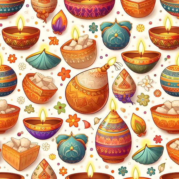 Photo cute diwali decoration pattern