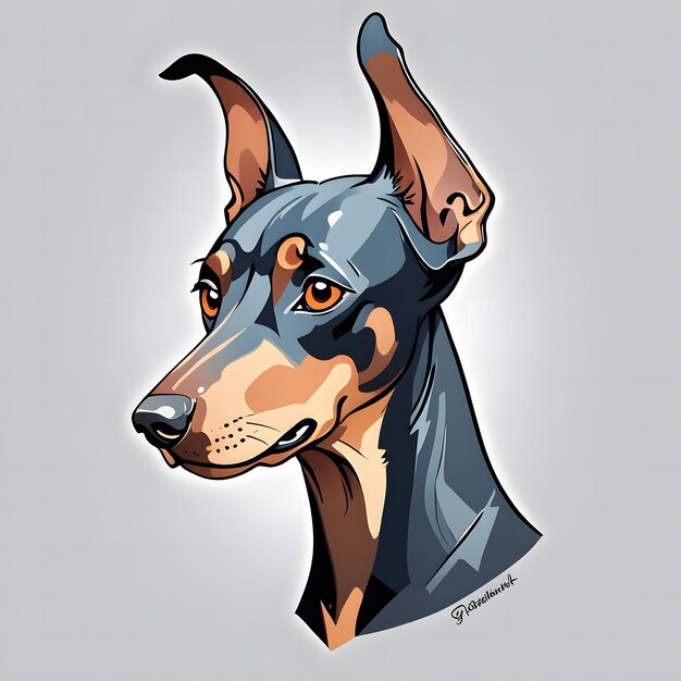 Photo cute doberman pinscher