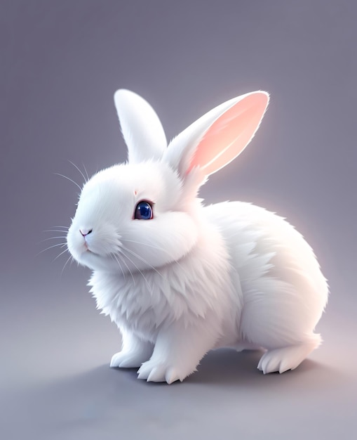 Cute Docile Adorable White Rabbit