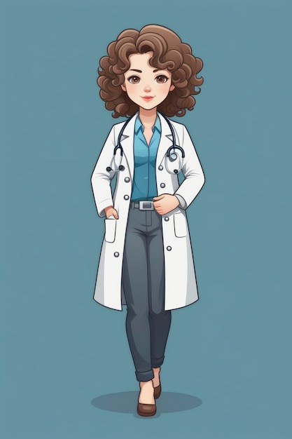 Photo cute doctress vector illustration