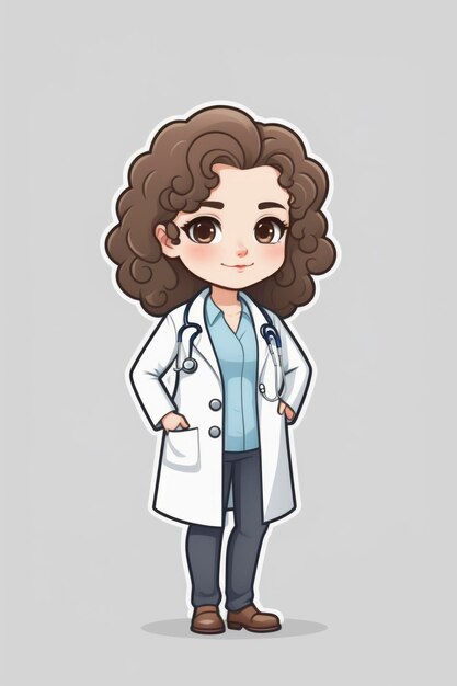 Photo cute doctress vector illustration