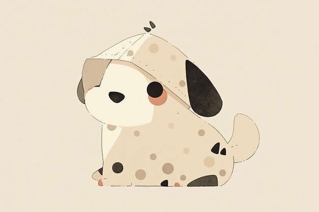 Photo cute dog abstract minimalist illustration