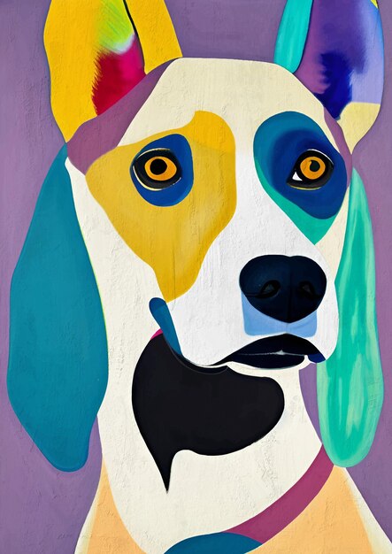 Cute Dog Animal Canvas Printable Painting