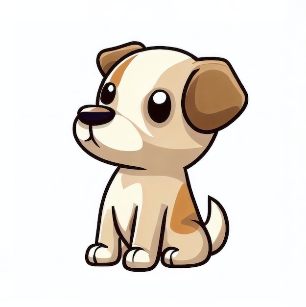 Cute dog cartoon character sitting