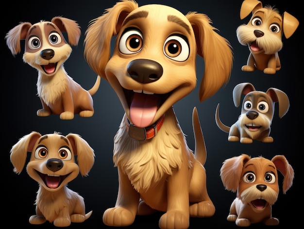 Cute dog cartoon HD 8K wallpaper Stock Photographic Image