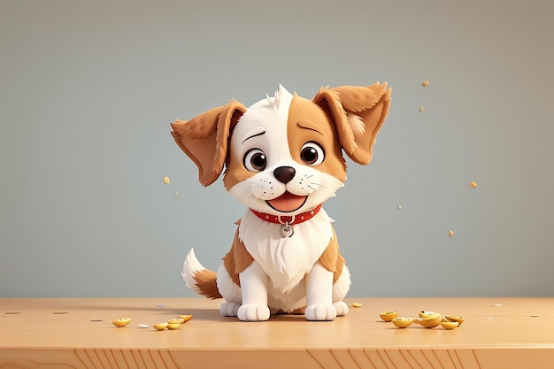 Cute dog cartoon vector icon illustration