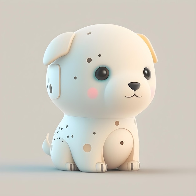 Cute dog character design generative ai