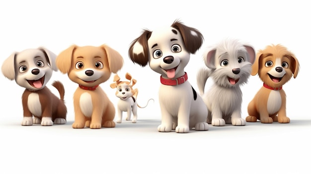 cute dog character isolated on transparent on white background Happy cartoon puppy sitting