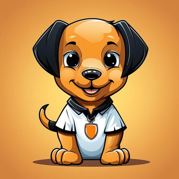 cute dog clip art who wearing footballer suit