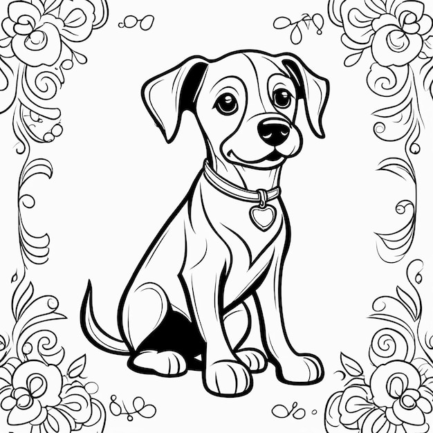 cute dog coloring page