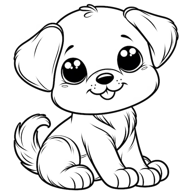 Cute Dog Coloring Pages Premium AIgenerated image