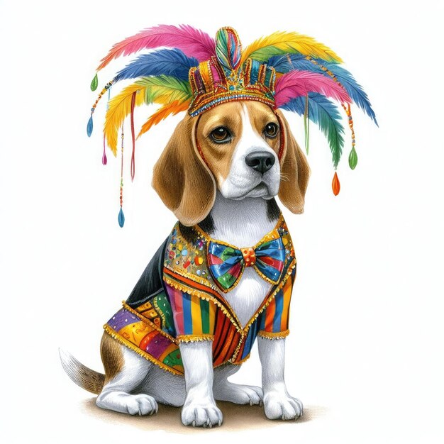 Cute dog dressed up for a festival