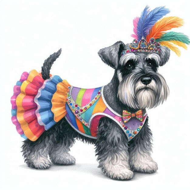 Photo cute dog dressed up for a festival