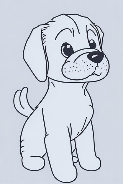 Cute dog illustration colouring book for kids