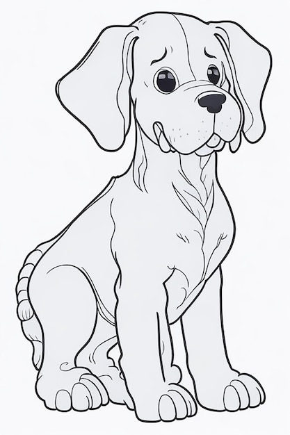 Cute Dog illustration colouring book for kids