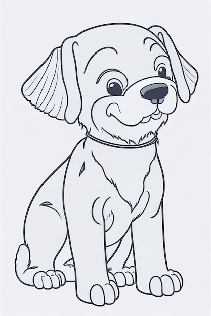 어린이를 위한 귀여운 강아지 그림 색칠 공부