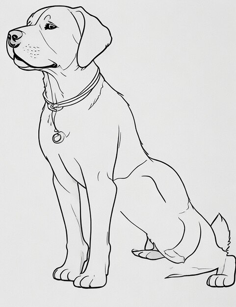 Photo cute dog illustration colouring book for kids