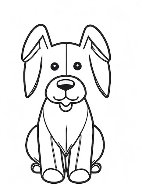 Cute Dog illustration colouring book for kids