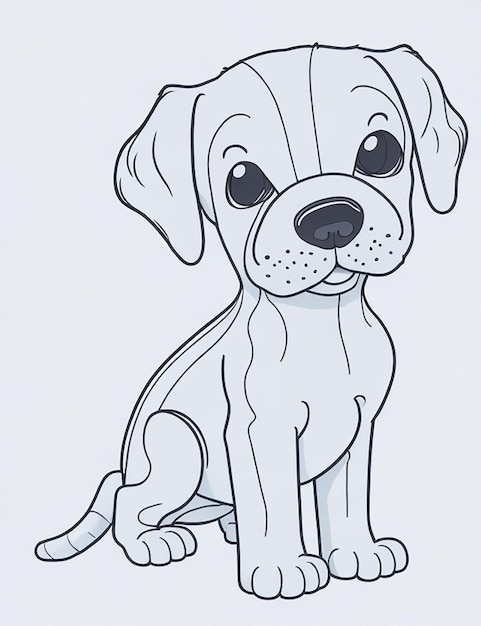 Cute Dog illustration colouring book for kids