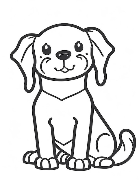 Photo cute dog illustration colouring book for kids