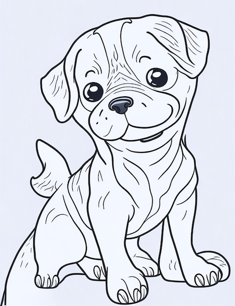 어린이를 위한 귀여운 강아지 그림 색칠 공부
