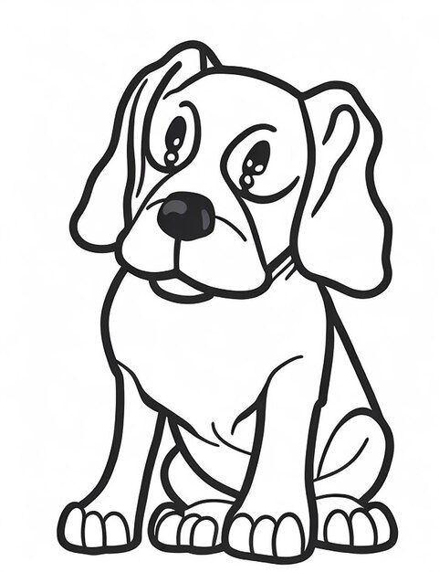 Cute dog illustration colouring book for kids