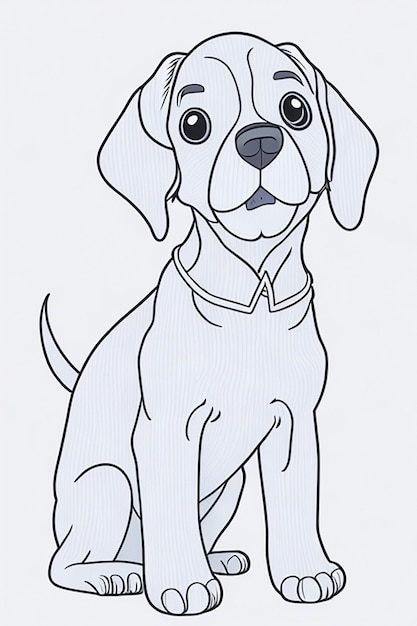 Книжка-раскраска с милой собакой для детей