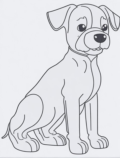 Cute Dog illustration colouring book for kids