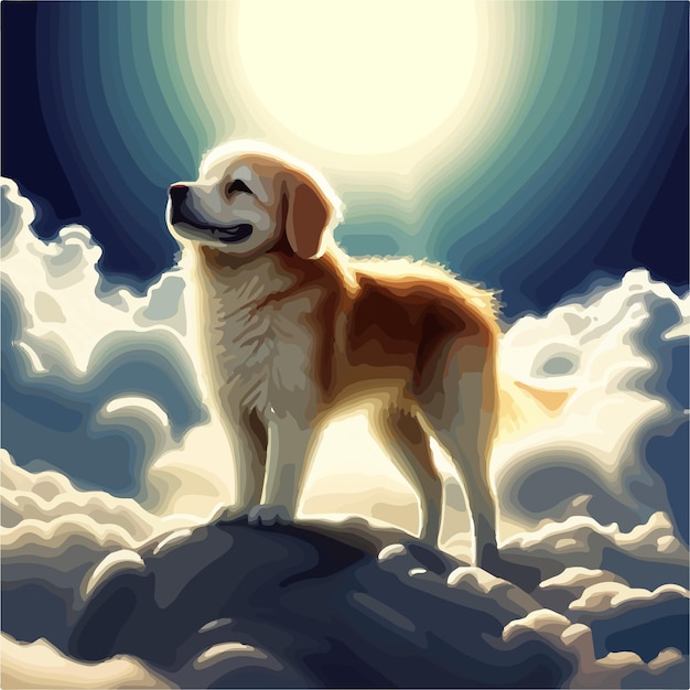 Photo cute dog illustration