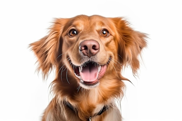 Cute dog isolated on white background Generative AI