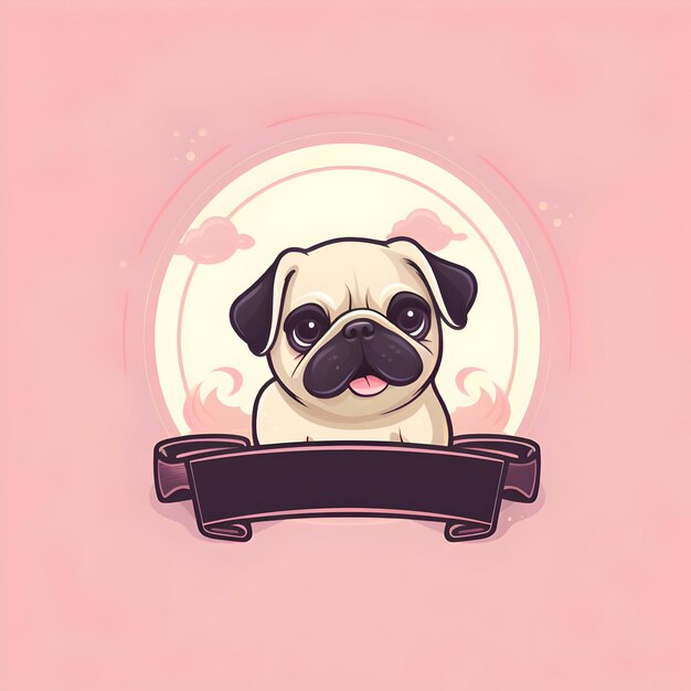 Photo cute dog logo