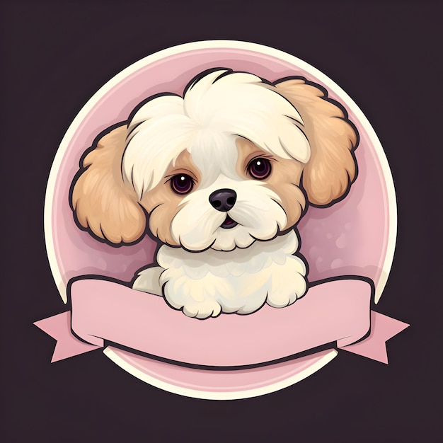 Photo cute dog logo