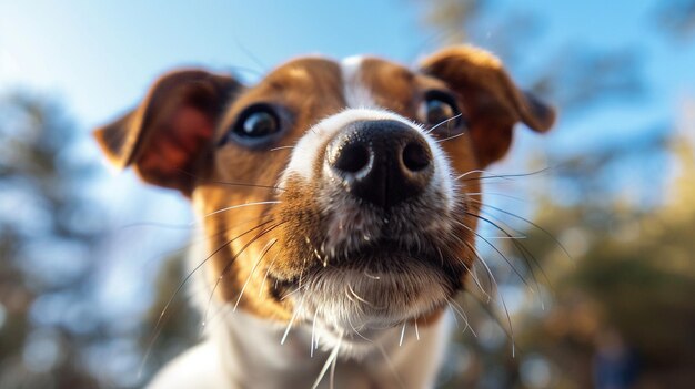 Cute dog at nature