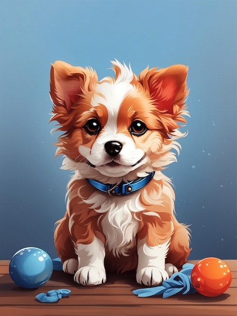 Cute dog pet view clipart in aesthetic