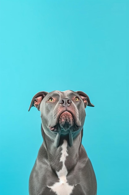 Cute dog of the pitbull breed is posing