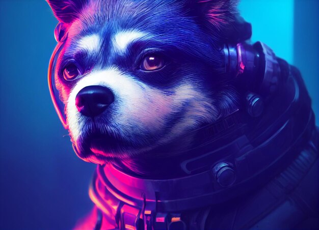 cute dog portrait colorful artwork.