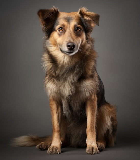 Cute dog portrait in a studio