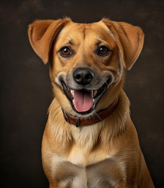 Cute dog portrait in a studio