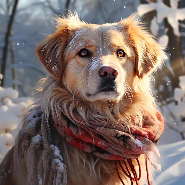 cute dog portrait winter background wallpaper