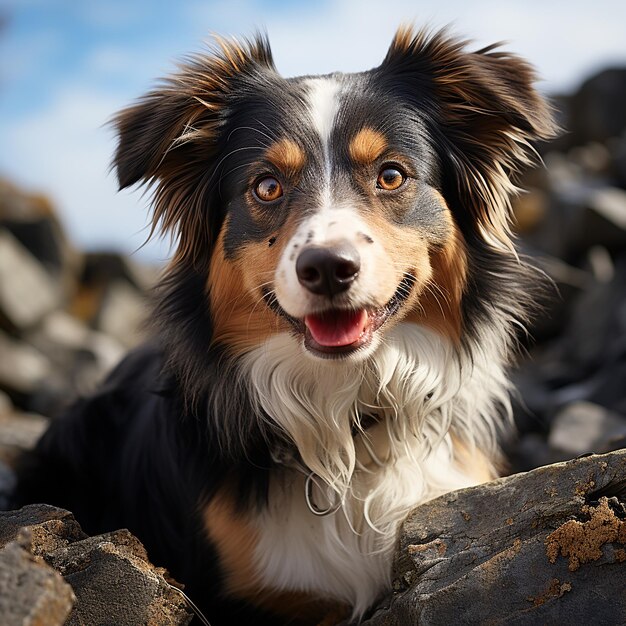 Premium AI Image | Cute dog posing isolated over beautiful background