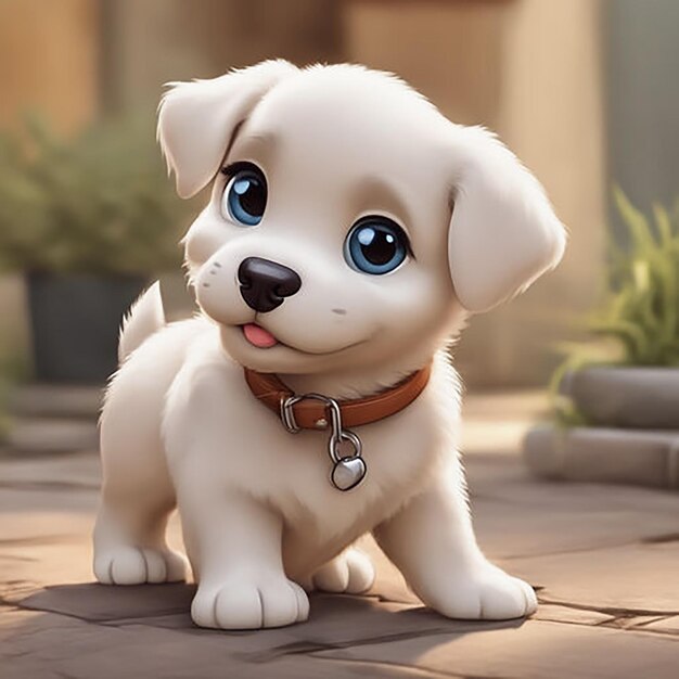 Cute dog realistic photo by ai