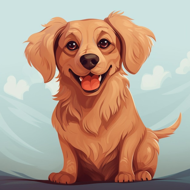 A cute dog sitting vector style illustration