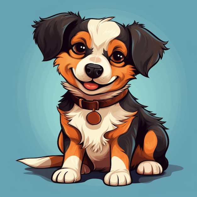 a cute dog sitting vector style illustration